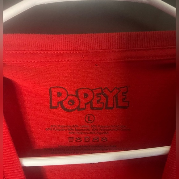 Popeye Japanese Large Red T Shirt - Picture 4 of 6
